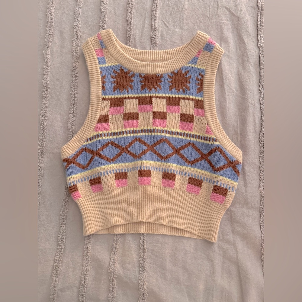 L.A. Hearts Cropped Knitted Vest Size S